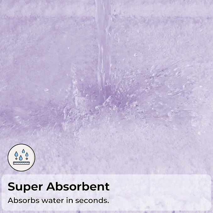 GRANNY SAYS Lavender Bathroom Rug 24" x 36", Non-Slip Microfiber Bath Mat | Ultra-soft, durable TPR backing for reliable grip, fast water absorption, machine washable for Vanity, Shower, Tub