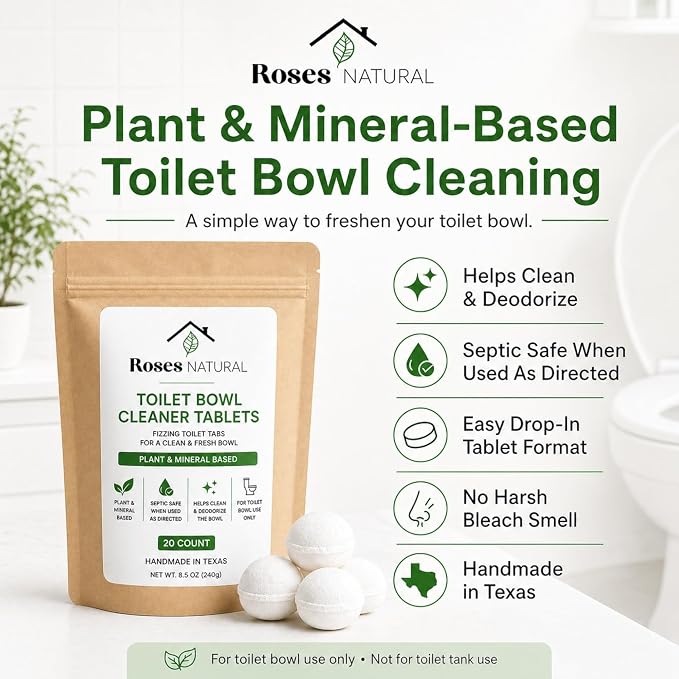 Toilet Bowl Cleaner Tablets, 20 Count – Removes Hard Water Rings, Stains & Odors | Bleach-Free, Plant-Based & Septic Safe | 7 Scents | Handmade in Texas (Narcissist)