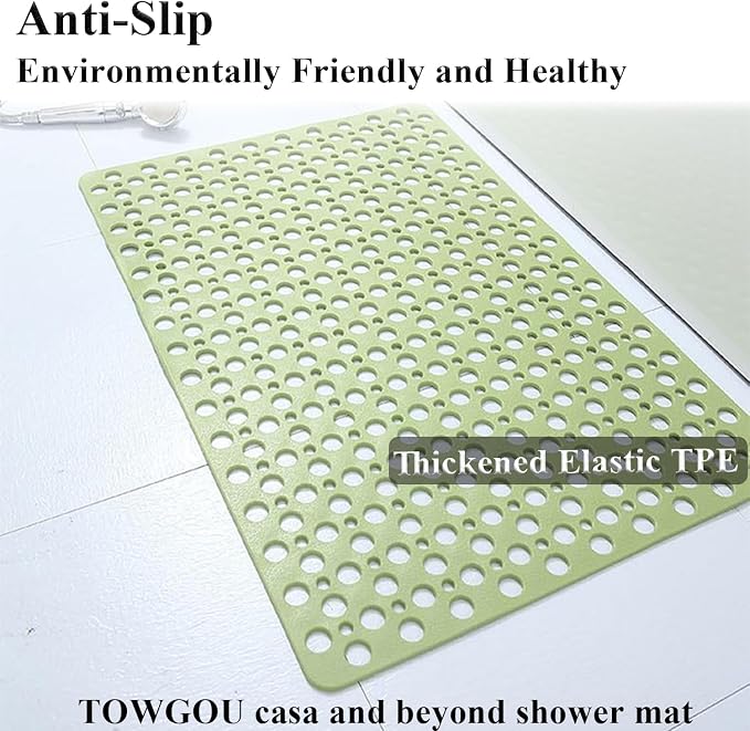 Casa and Beyond Shower Mat, Secure Shower Mats Easy to Clean, Showers Mat with Suction Cup, Washable Non-Slip Bathtub Mats for Inside Showers (Pink,27.6 * 27.6 in)