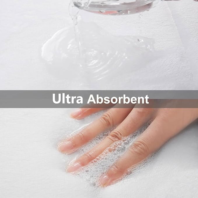 Buganda Memory Foam Bath Mat 55 x 24, Ultra Soft Absorbent Bathroom Rugs | White, Machine Washable Quick Dry Bath Mats for Bathroom Floor, Shower and Tub, Home Decor Accessories