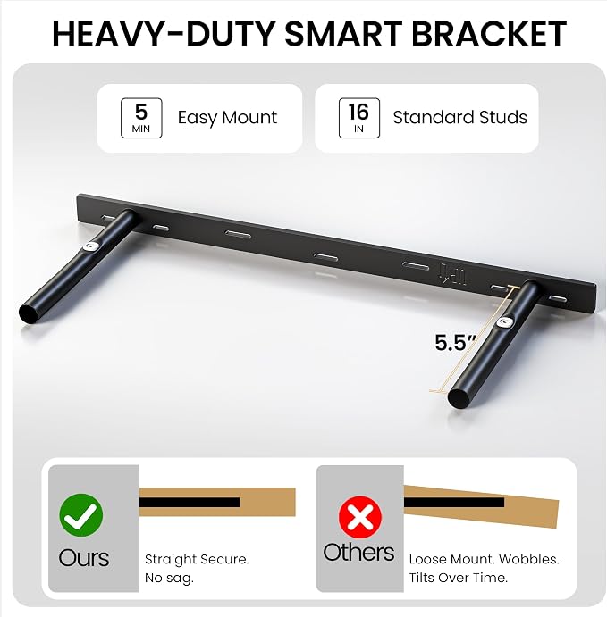Fun Memories 72 Inch Floating Shelves for Wall 8 Inch Deep Black Shelves Set of 2, Wall Mounted Rustic Wood Long Floating Shelf, Large Display & Storage Shelf with Invisible Brackets