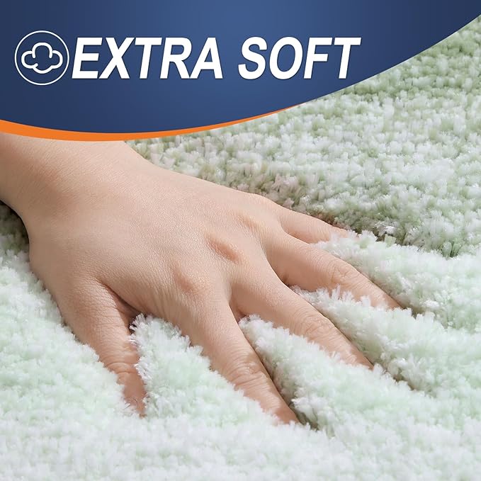 OLANLY Bathroom Rugs Mat 34x21, Extra Soft Absorbent Microfiber Bath Rugs | Sage Green, Non-Slip Quick-Drying Rubber Backing, Washable Plush Bath Mat for Floor, Tub and Shower, Home Decor Accessories