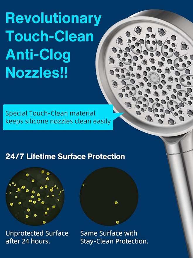 Cobbe Filtered Shower Head with Handheld - Filters Over 99% Of Chlorine | 2.0 Carbon Shower Head Filter System - Water Softener Filters Beads for Hard Water - Reduces Dry Itchy Skin, Brushed Nickel