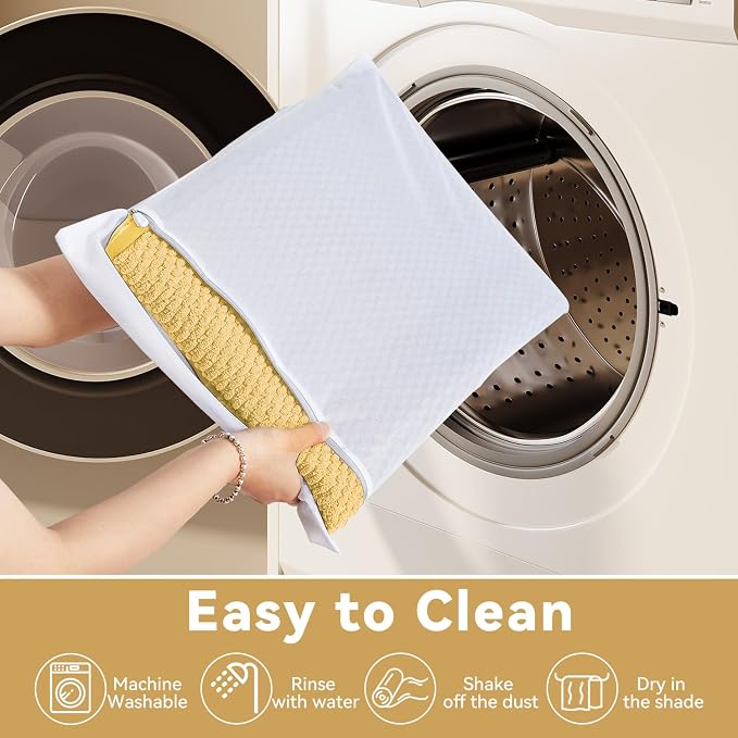 Triohero Small Bathroom Rugs Non Slip Washable Bath Rugs Super Absorbent Bathroom Rug Thin Quick Dry Low Pile Bath Mats, Yellow 12"x12"
