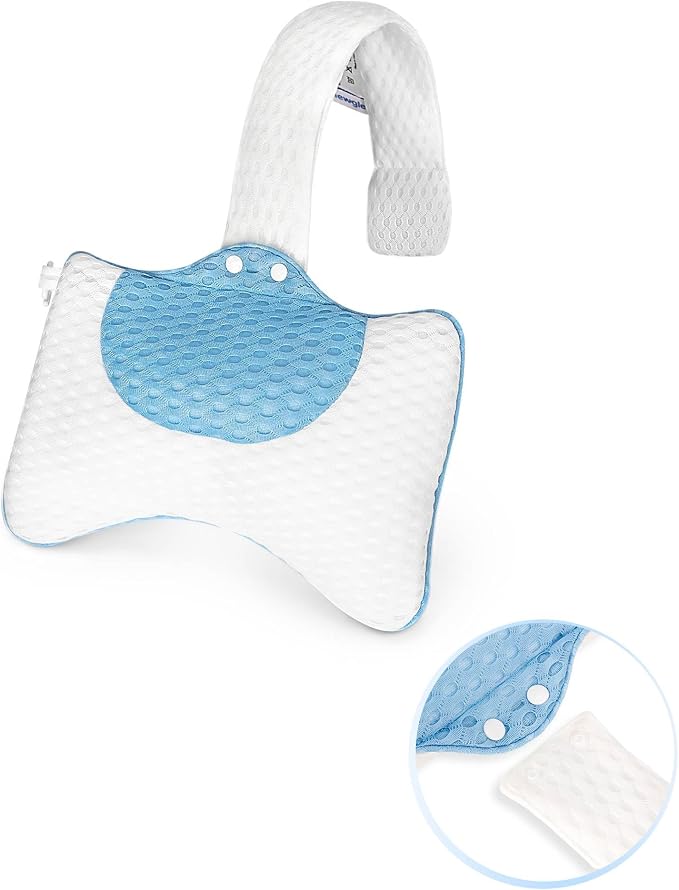 3D Mesh Hot Tub Pillow Ergonomic Neck Adjust Strap Quick Dry Spa Tub Cush | 1-Pack Universal Fit Soft Fast Drying Mesh Spa Pillow with Long Hook Strap for Outdoor Hot Tub & Chaise Lounge