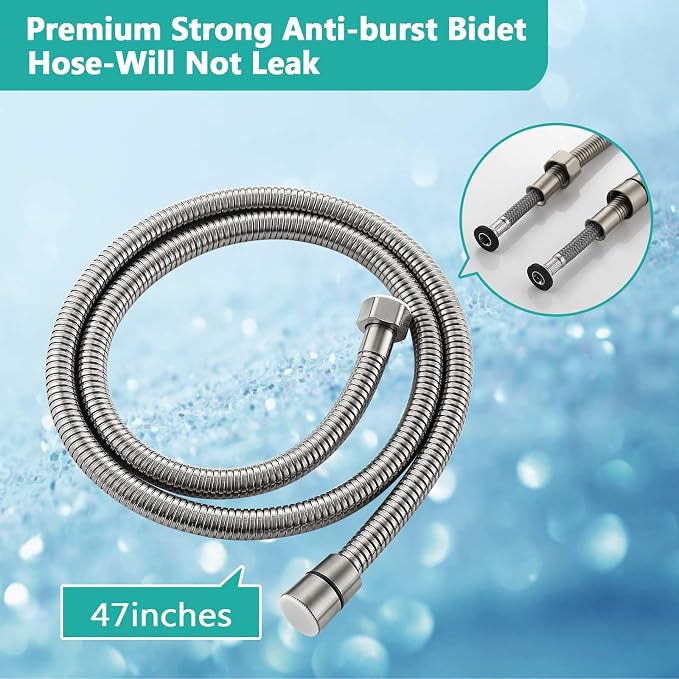 BARROCK Bidet Sprayer for Existing Toilet, Advanced Handheld Ergonomic Jet Spray Set with Precision Water Pressure Control for Muslim Shower/Feminine Hygiene/Pet Cleaning, Bruhsed Nickel