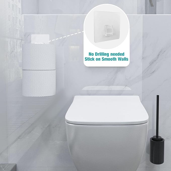 Conworld Toilet Paper Storage for 2 Roll Tissue, Over The Tank Toilet Paper Holder, Stainless Steel Rustproof Toilet Paper Holder Wall Mount, for Rv, Bathroom Storage and Organization, White, 1 Pack