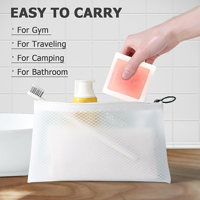 Ozner Travel Soap Case, Bar Soap Holder Fit Dr Squatch Soap, Shampoo Bar Holder for Traveling, Gym, Square Travel Soap Container with Draining Pad (Transparent White)