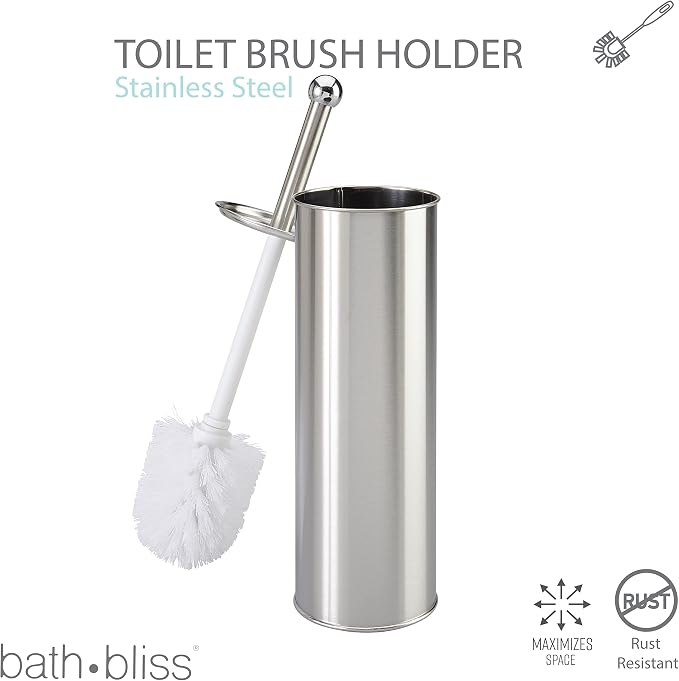 Bath Bliss Stainless Steel Toilet Brush Holder