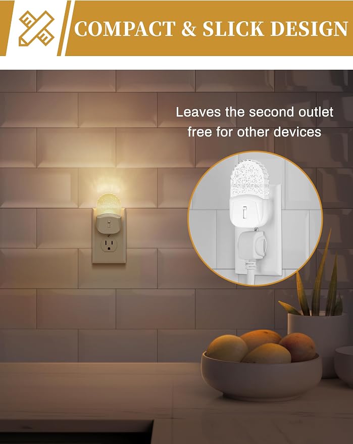 LED Night Light,Baby Night Lights[4 Pack],Plug in NightLight | Auto Dusk to Dawn Sensor,Adjustable Brightness,NightLights for Kids Bathroom Bedroom Nursery Room,Soft White 3000K