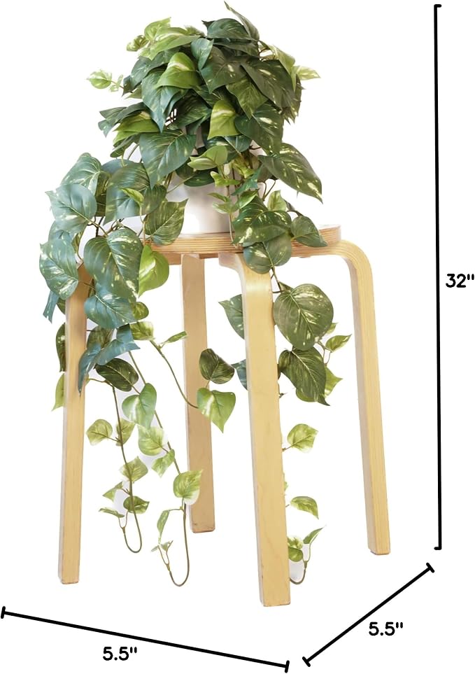 Retrograde 32" Fake Plant, Silk Faux Pothos Ivy Plant (Variegated) | Removable Pot Included, Realistic Silk Fake Plants Indoor, Artificial Plants for Hanging, Lush Trailing Fake Pothos