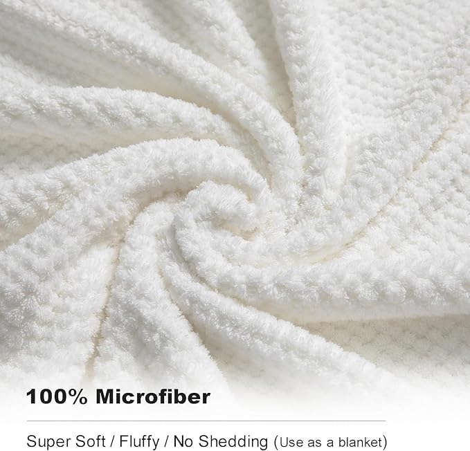 Smuge Bath Towel Set, 4-Piece 35x70 Inches, Extra Large Microfiber Bath Towels, Quick Dry, Lightweight, Soft, Highly Absorbent, White