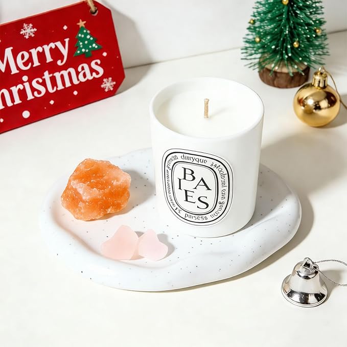 CHENACC Ceramic Jewelry Tray, White Round Cloud-Shaped Vanity Decorative Dish-Stylish Room Aesthetic Accessory, Catchall for Jewelry Watches Keys Round Plate Holder