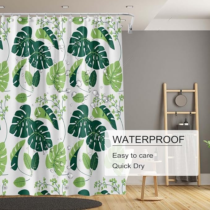 TIKABC Shower Curtain Liner, 4G PEVA Shower Liner, Plastic Waterproof Shower Curtains, 72x72 inch with Grommet Holes 3 Magnetic Weights