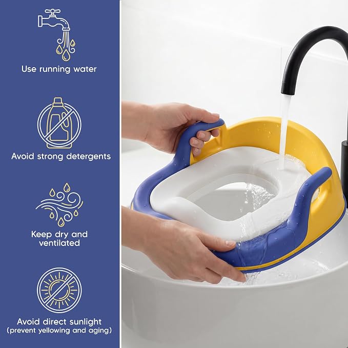 Maliton Potty Training Toilet Seat & Step Stool, 2-in-1 Anti-Slip Blue | Potty Seat + Separate Step Stool, Adjustable Fits More Toilets, Anti-Slip, Sturdy, Splash Guard, Easy clean，Boys & Girls.