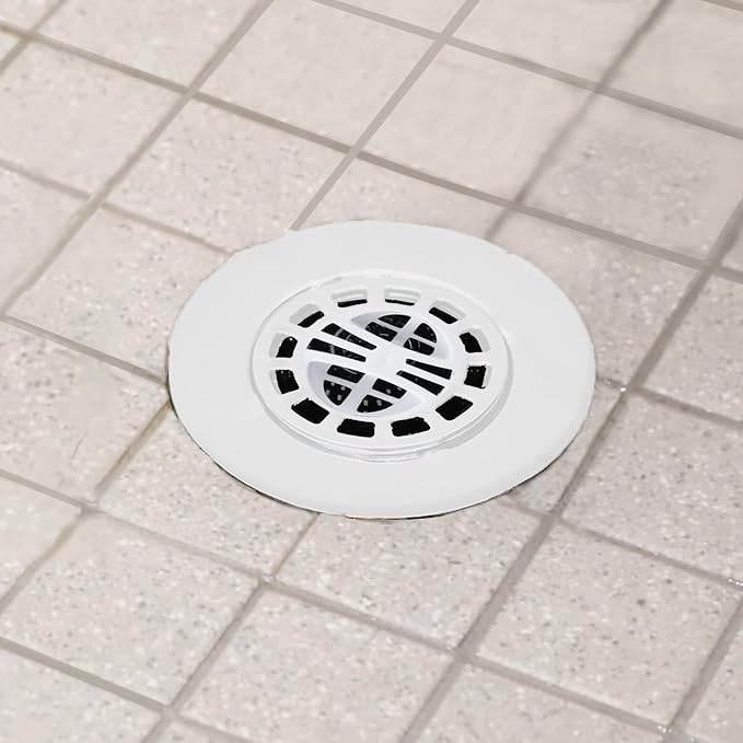 DANCO Hair Catcher for Stand-Alone Shower Drain Cover | 3-inch Shower Drain Openings | Strainer Snare | White (10533) (Pack of 2)
