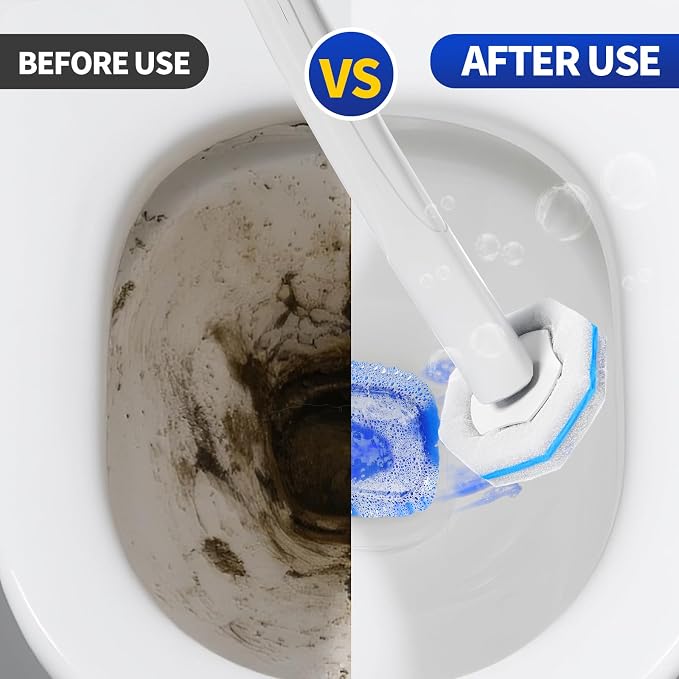 60PCS Toilet Bowl Cleaner Wand Refills Compatible with CLOROX. Disposable Toilet Brush Refills. Bathroom Cleaning. Disposable Toilet Bowl. High-Density Disposable Toilet Brush Scrubber