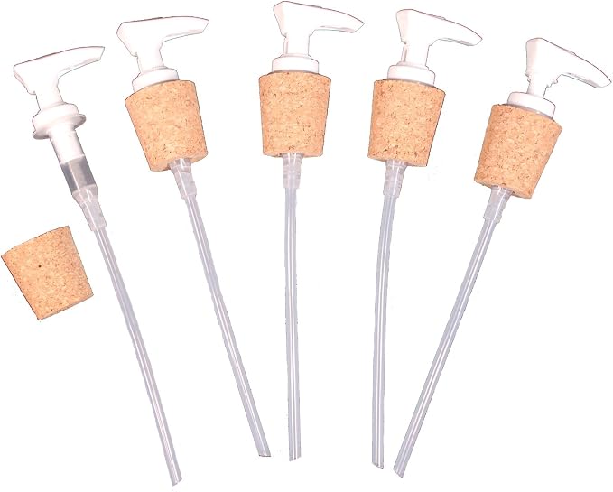 Creative Hobbies® White Pump Dispenser Has Cork Stopper for Easy Press-in Fit (Pkg/5)