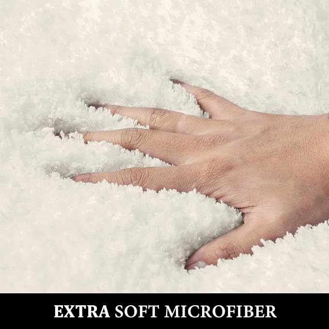 MIULEE Ivory Large Bathroom Rugs Soft Microfiber Bath Mat 24x36 Inch | Absorbent, Non Slip, Quick Dry, Fluffy Bath Rugs for Bathroom Floor Tub Showers, Machine Washable