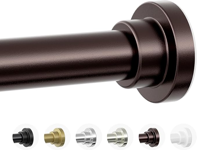 Mcrbeay Shower Curtain Rod, 1" Diameter Heavy Duty Tension Shower Rod | Adjustable 28-102 inch Non Slip No Drill Spring Tension Rod For Bathroom, Shower Stall, No Rust, Bronze