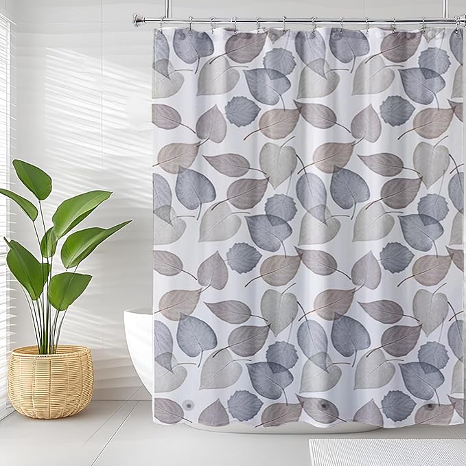 TIKABC Shower Curtain Liner, 4G PEVA Shower Liner, Plastic Waterproof Shower Curtains, 72x72 inch with Grommet Holes 3 Magnetic Weights