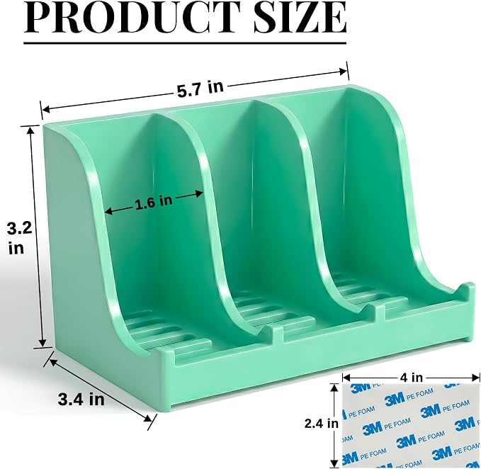 Soap Holder for Shower Wall, 3-Compartment Soap Dish for Shampoo, Conditioner and Body Soap, Fast Draining & Rust-Proof & Heavy Duty, Ultra-Strong Adhesive for Long-Term Bathroom Use & Freestanding