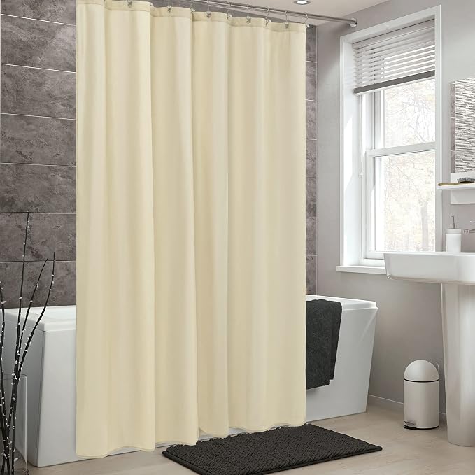 ALYVIA SPRING Waterproof Fabric Shower Curtain or Liner Cream, 72x72 | 3 Magnets, Soft Cloth & Hotel Quality, Machine Washable, Light-Weight, Standard Size