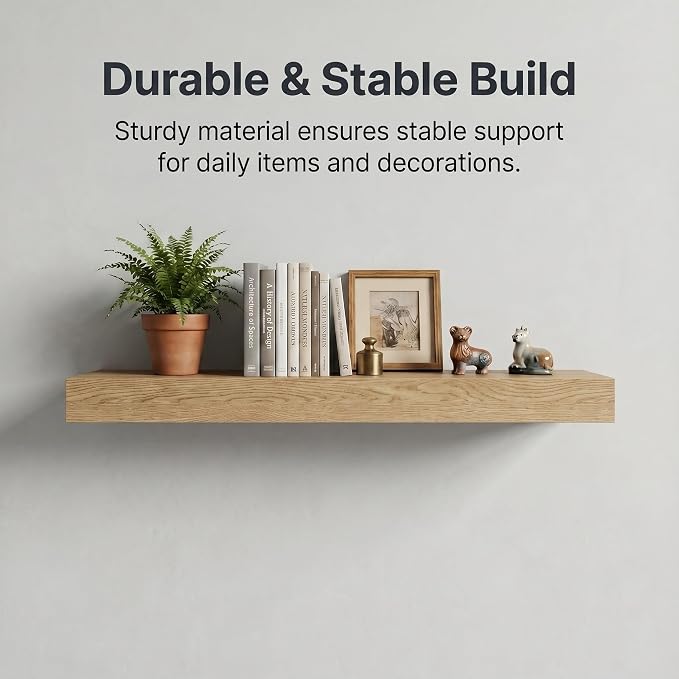 Floating Hidden Shelves for Wall with Concealed Storage Drawer, Hidden Shelf Night Stand with Secret Compartment, for Home Office Living Room, Wood