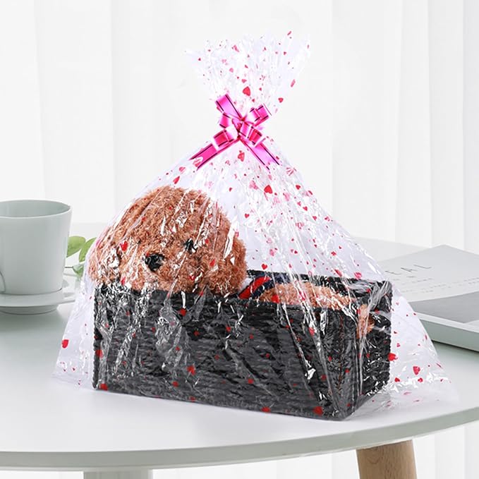 Wicker Storage Basket, Set of 2 Hand-Woven Paper Rope Wicker Basket, Small Storage Baskets for Organizing Toilet Paper Basket, Foldable Large Cube Storage Organizer Bins for Shelves (Black)