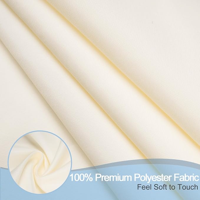 AooHome Shower Curtain Liner, Fabric Bathroom Curtain with Hooks for Hotel, Weighted Hem, Water Repellent, Beige, 72 x 75 Inch