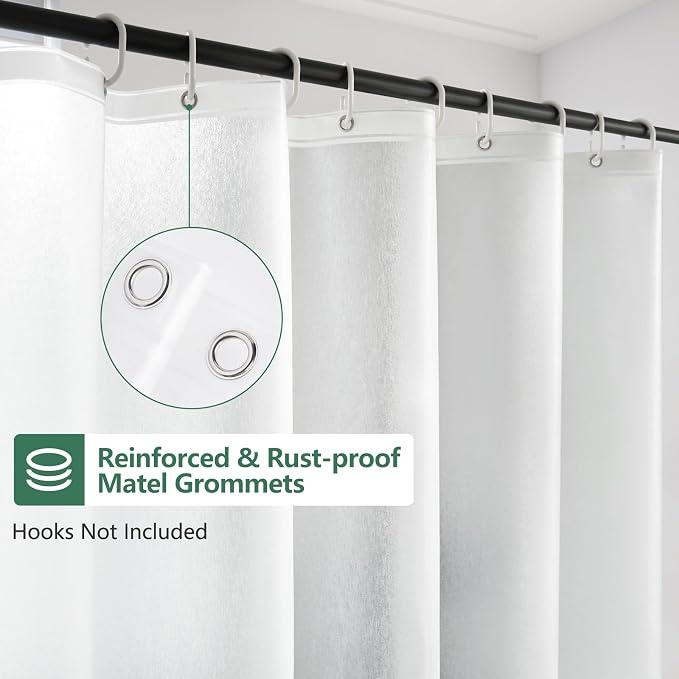 Seenus Waterproof EVA Shower Window Curtain 3D Frosted for Privacy, 40 x 36 inch Bpa-Free Vinyl Shower Curtain Liner Small with 2 Large Magnets, Mini Plastic Bathroom Window Curtain Translucent