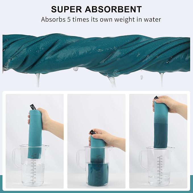 Rainleaf Microfiber Towel Quick Dry Camping & Travel & Gym Towel. Compact | Super Absorbent, Lightweight, Fast Drying. Suitable for Beach, Bath, Backpacking, Hiking, Swim.