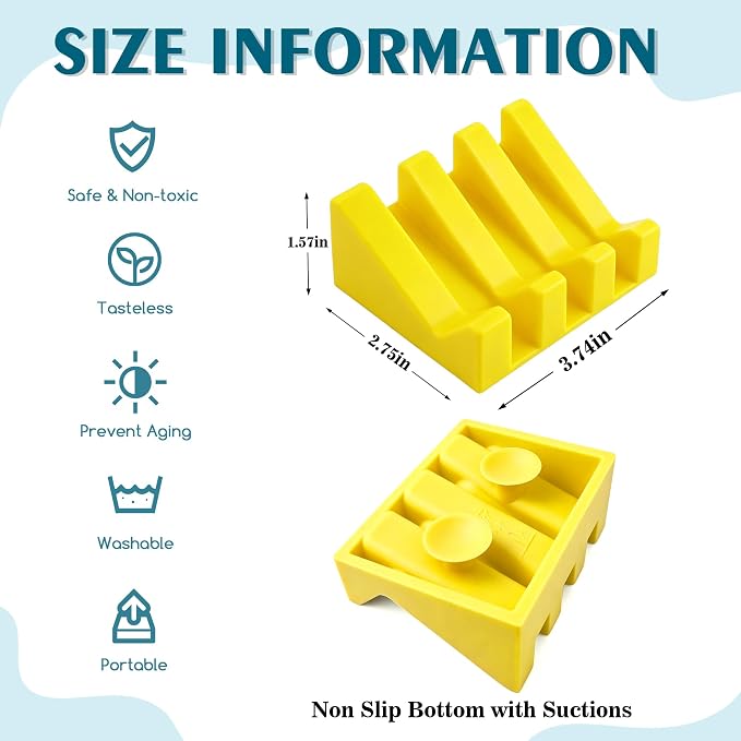 Soap Dish Holder for Shower with Suction Cup, Silicone Soap Holder & Saver Self-Draining Bar Soap Dish Keeps Soap Dry for Bathroom, Kitchen, Bathtub (Yellow,4-Pack)