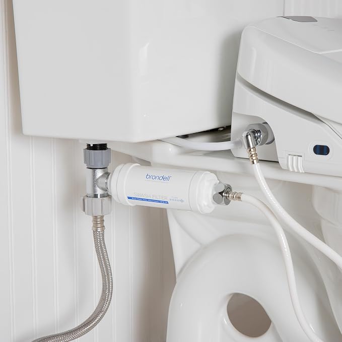 Brondell SWF44 Swash Bidet Filter, Premium Carbon Water Filtration System for Electric Bidet Toilet Seats, Lasts Up to 6 Months