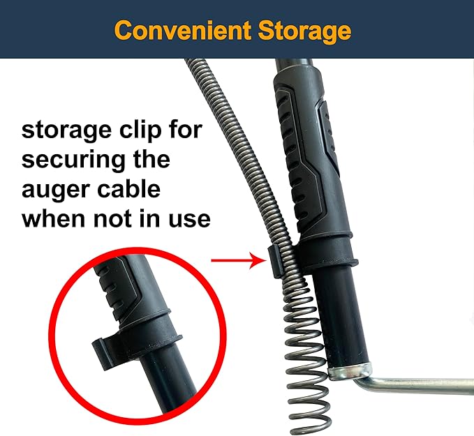 Professional Toilet Auger/Closet Auger, 3 Feet Pipe Snake | Rust-Resistant High-Carbon Spring Wire, Scratch-Free Vinyl Sleeve, Ergonomic Non-Slip Handle
