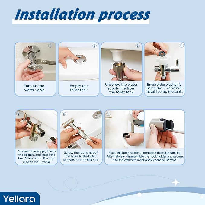 Handheld Bidet Sprayer for Toilet - Feminine Wash, Toilet Cleaning - Stainless Steel, Adjustable Water Pressure, Easy Installation