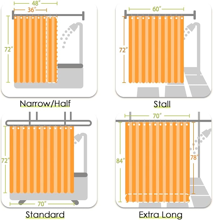 jinchan Extra Long Taupe Shower Curtain for Bathroom 70x84 inch 12 Hooks | 84 inch Shower Curtain Hooks, Bathroom Decor, Waterproof Fabric, Gradual Color, Minimalist Design, Modern Neutral, Stripe