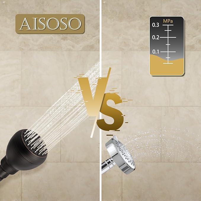 AISOSO High Pressure Shower Heads, Showerheads 3 Inches with 360 Rotation and Silicone Nozzles for Strong Spray Relaxing and Comfortable Shower, Oil Rubbed Bronze