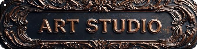 Vintage Tin Art Studio Sign Retro Metal Sign for Outdoor indoor Decoration - Outdoor indoor Funny Wall Art Plaque 4x16 Inch