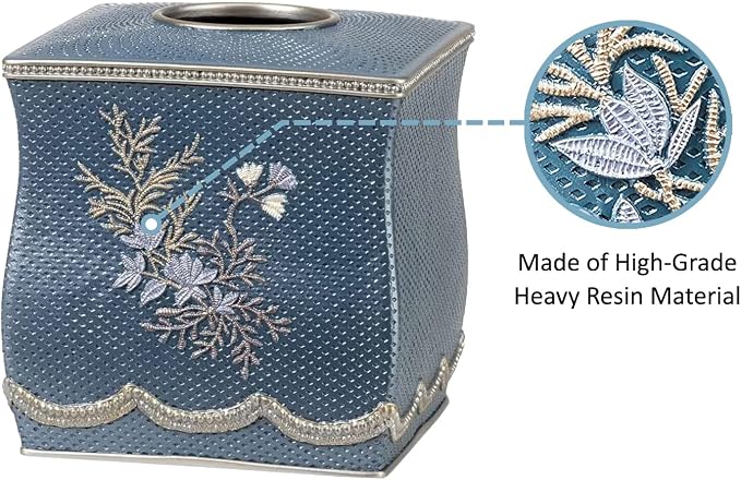 Resin Tissue Box Cover for Modern Home Decor - Minimalist Square Tissue Box Holder for Guest Room, Bedroom, Bathroom, Tabletop & Office - Durable and Aesthetic Tissue Holder, Capri