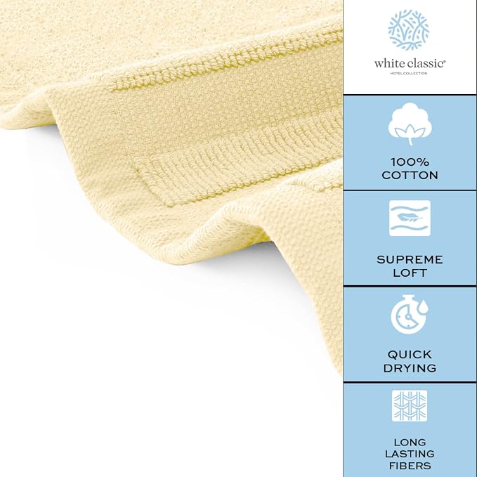 White Classic Luxury Bath Mat Floor Towel Set - Absorbent Cotton Hotel Spa Shower/Bathtub Mats [Not a Bathroom Rug] 22"x34" | 2 Pack | Beige