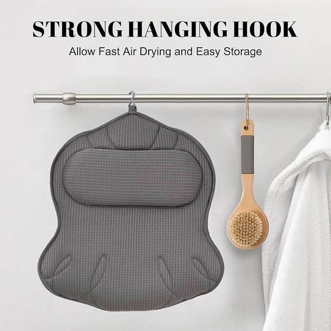 Extra Thick Bath Pillows for Tub-Luxury Bathtub Pillow for Head Neck and Back Support, Soft 4D Air Mesh Bath Pillow with Strong Suction Cups, Relaxing Bath Accessories Spa Gifts for Women