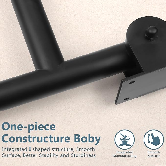 23.6 INCH Stainless Toilet Safety Rails, Matte Black Handicap Grab Bars for Elderly, Disabled Flip-Up Bathroom Grab Bar, Toilet Handrails Hand Grips Handle Shower Assist Aid
