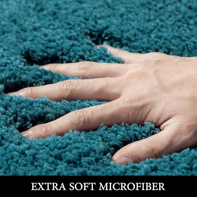 MIULEE Teal Bathroom Runner Rugs Soft Microfiber Bath Mat 24 * 70 Inch | Absorbent, Non Slip, Quick Dry, Fluffy Bath Rugs for Bathroom Floor Tub Showers, Machine Washable
