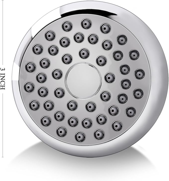 AISOSO High Pressure Shower Heads, 2PCS Showerheads 3 Inches with 360 Rotation and Silicone Nozzles for Strong Spray Relaxing and Comfortable Shower, Chrome