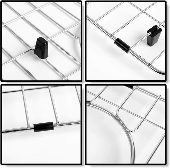 Sink Protectors Grid 22 63/64'' × 14 3/16'', Stainless Steel Sink Grids for Bottom of Kitchen Sinks, with Rear Drain for Single Bowl Sinks