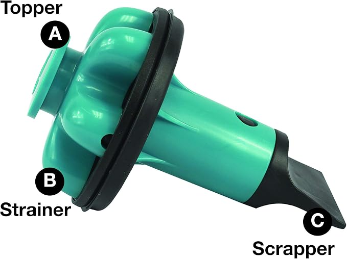 Danco 10838A Disposal Genie II Garbage Disposal Strainer and Stopper, Kitchen Sink Garbage Disposer Splash Guard with Food Scraper, Green, 1-Pack