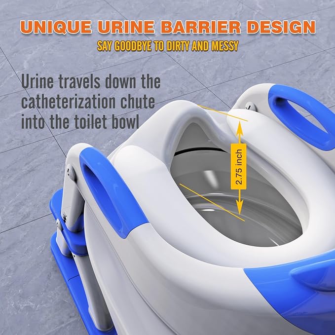 Potty Training Toilet for Toddlers, 2-in-1 Potty Training seat, Anti-Slip | SKYROKU, Fits Round & Elongated Toilets, 6 Heights, Splash Guard, Foldable, Holds 200+ lbs, Step Stool, Dishwasher Cushion