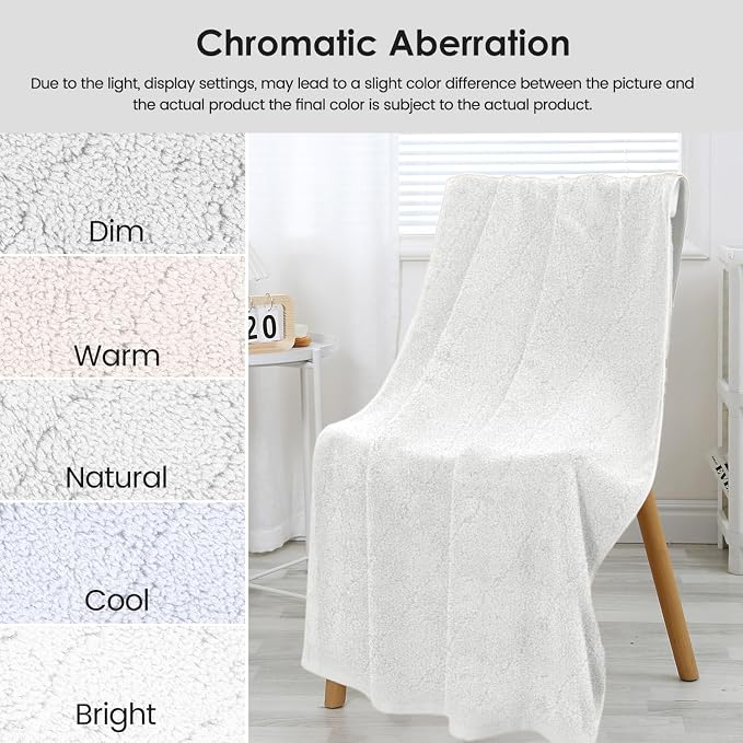 JML Microfiber Bath Towels Set of 2, 30 in x 60 in, White | Hanging Loop, Super Soft, Absorbent, Lint Free, Fade Resistant, Lightweight, Quick Dry, Use for SPA , Sauna, Salon Hair Wrap