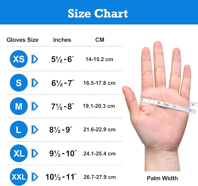 Nitrile Exam Gloves, Blue, 6-mil, Heavy Duty Nitrile Gloves, Mechanic Disposable Gloves, Latex Free, Powder Free